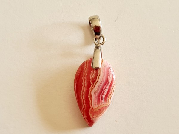 pendentif rhodochrosite goutte inversée